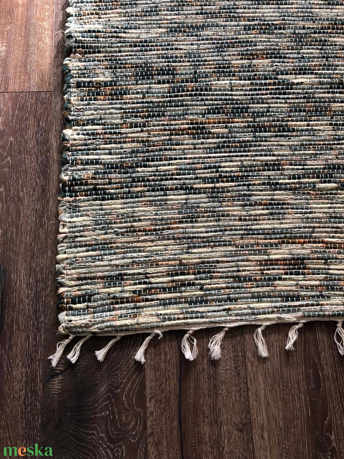 Zöld cirádás szőnyeg - otthon & életmód - lakástextil - szőnyeg - szövött szőnyeg - Meska.hu
