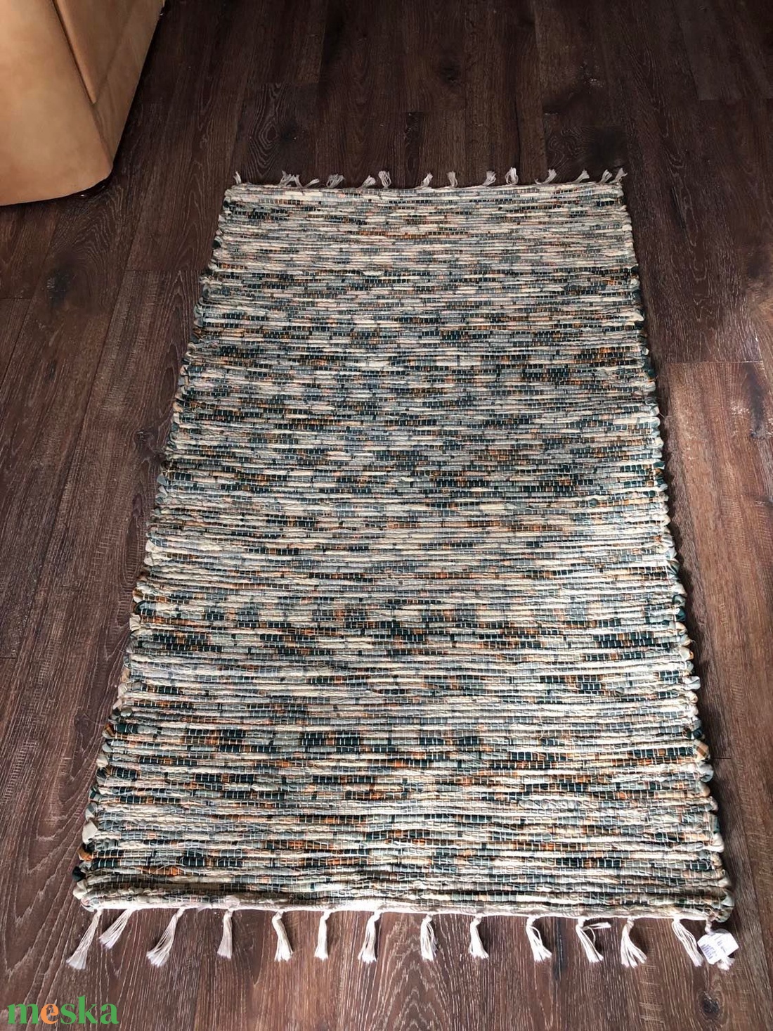 Zöld cirádás szőnyeg - otthon & életmód - lakástextil - szőnyeg - szövött szőnyeg - Meska.hu