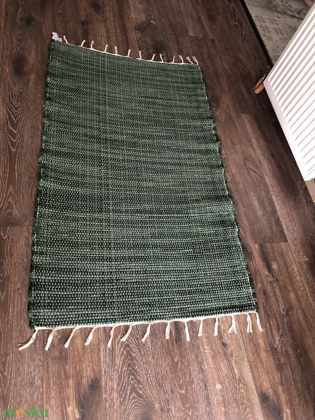 zöld színű rongyszőnyeg - otthon & lakás - lakástextil - szőnyeg - szövött szőnyeg - Meska.hu