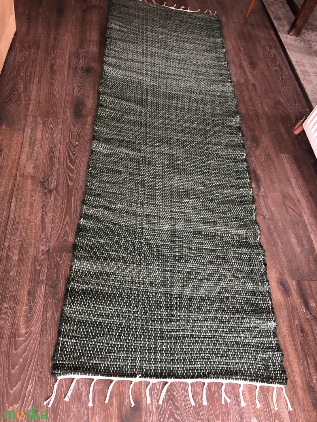 zöld színű rongyszőnyeg - otthon & életmód - lakástextil - szőnyeg - szövött szőnyeg - Meska.hu