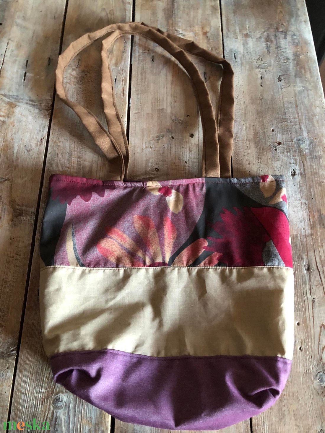 Lila virágos csak egy van táska AKCIÓÓÓÓÓ!!!!! - táska & tok - bevásárlás & shopper táska - shopper, textiltáska, szatyor - Meska.hu