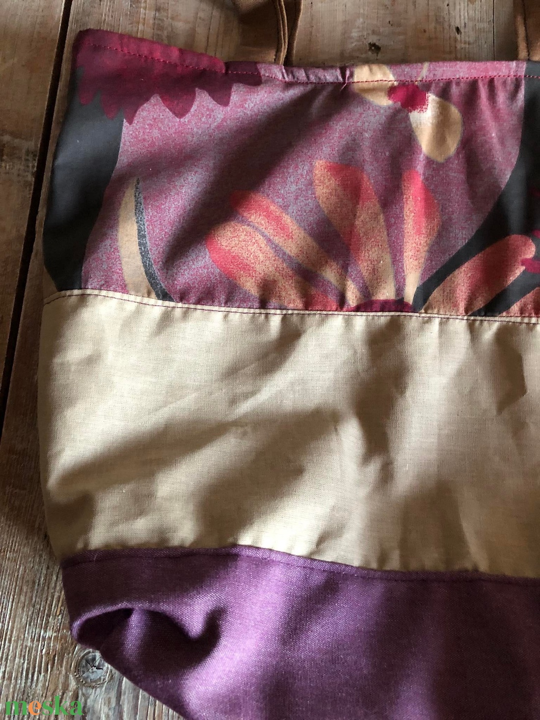 Lila virágos csak egy van táska AKCIÓÓÓÓÓ!!!!! - táska & tok - bevásárlás & shopper táska - shopper, textiltáska, szatyor - Meska.hu