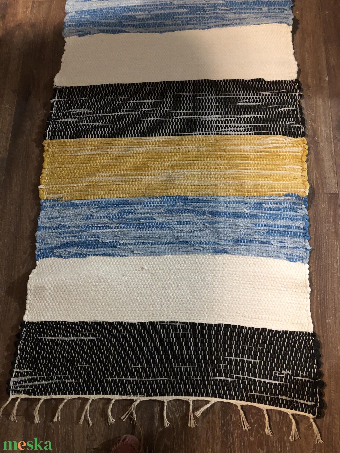 Vidám csíkos szőnyeg - otthon & életmód - lakástextil - szőnyeg - szövött szőnyeg - Meska.hu