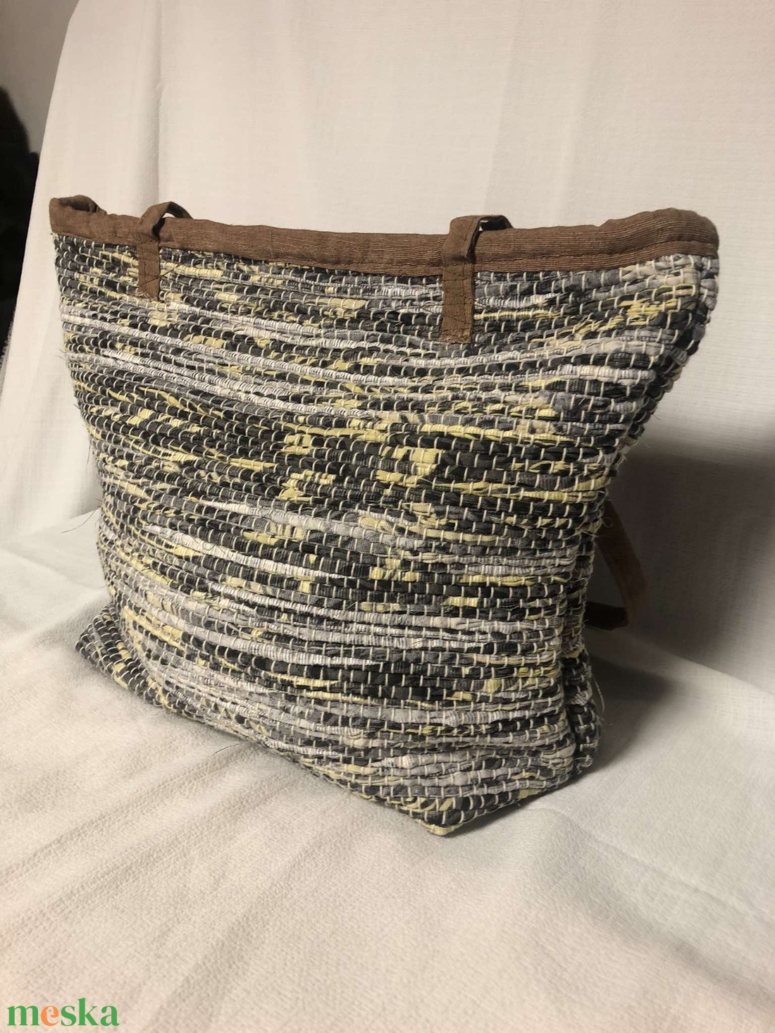 szürke-sárga szövött csakegyvan táska - táska & tok - bevásárlás & shopper táska - shopper, textiltáska, szatyor - Meska.hu szürke-sárga szövött csakegyvan táska - táska & tok - bevásárlás & shopper táska - shopper, textiltáska, szatyor - Meska.hu