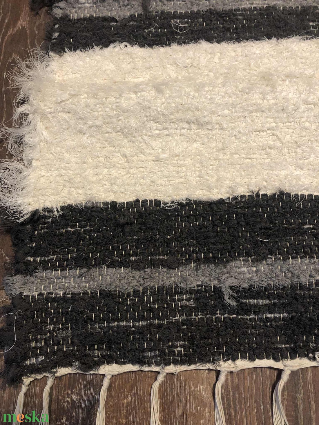 Len-pamut rongyszőnyeg - otthon & életmód - lakástextil - szőnyeg - szövött szőnyeg - Meska.hu