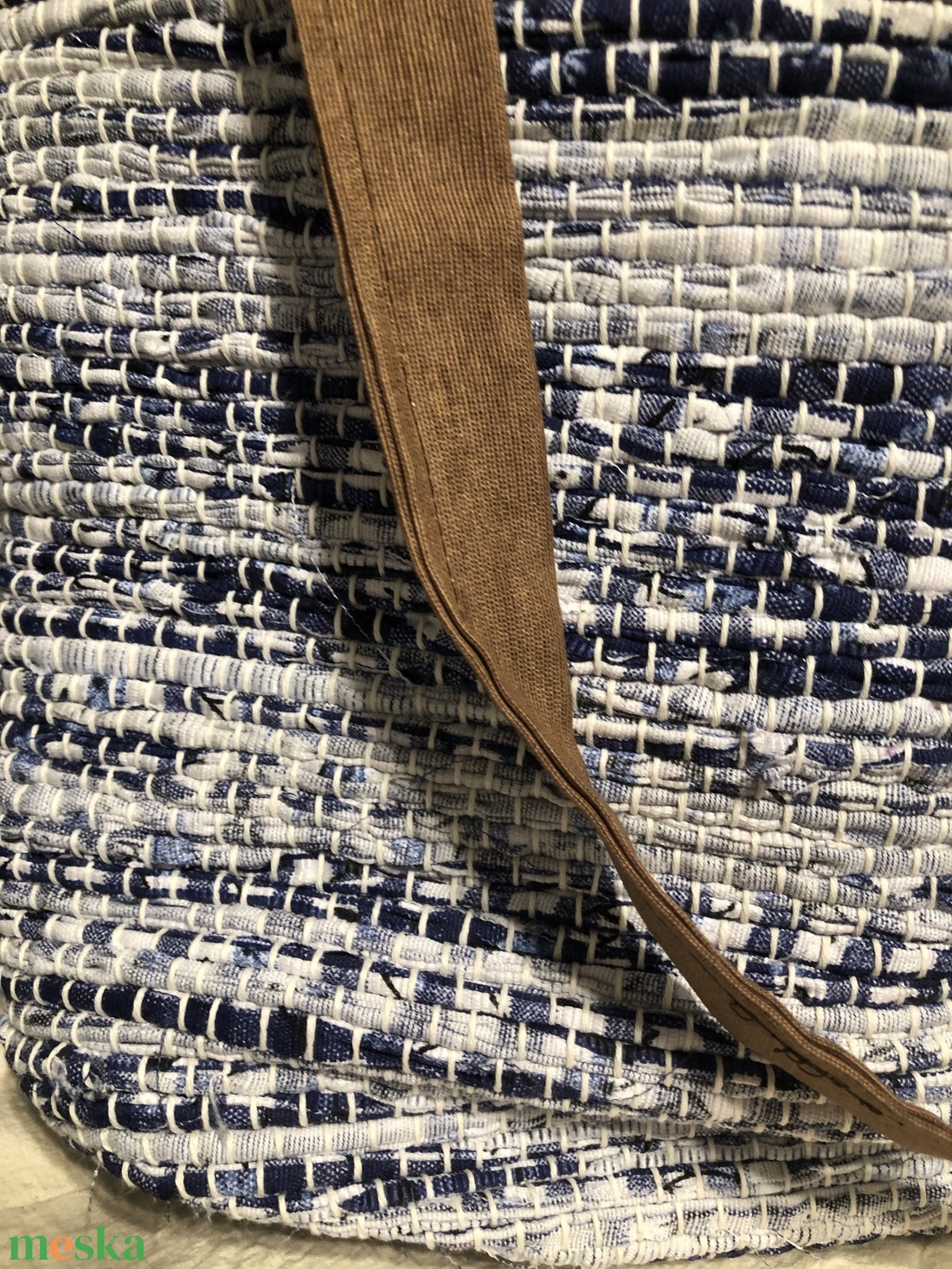 Kék szövött csakegyvan táska - táska & tok - bevásárlás & shopper táska - shopper, textiltáska, szatyor - Meska.hu