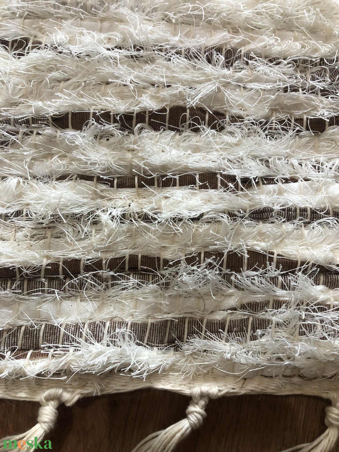 Len-pamut rongyszőnyeg - otthon & életmód - lakástextil - szőnyeg - szövött szőnyeg - Meska.hu