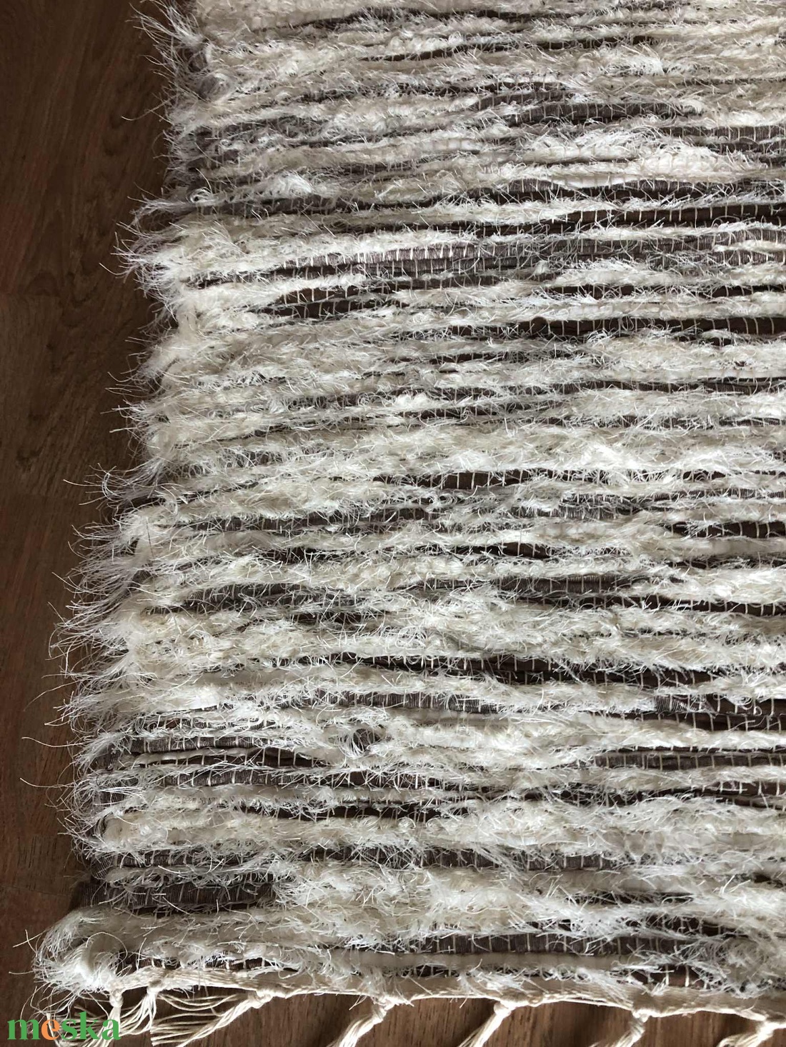 Len-pamut rongyszőnyeg - otthon & életmód - lakástextil - szőnyeg - szövött szőnyeg - Meska.hu