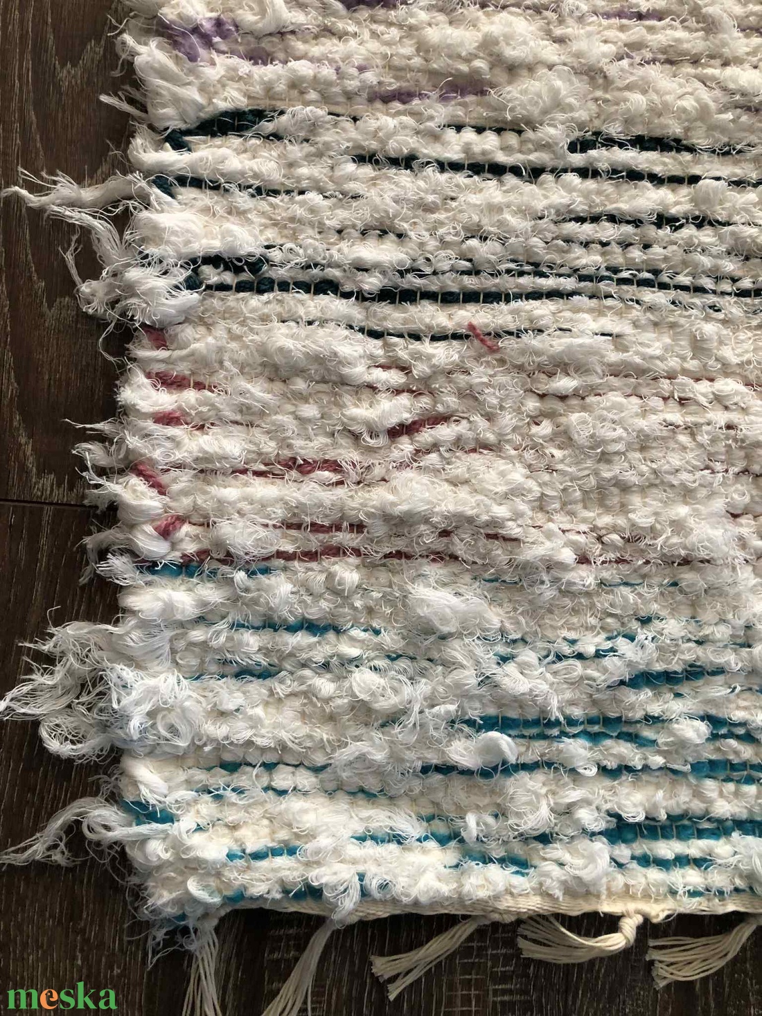 fehér-tarka színű, puha, vastag szőnyeg - otthon & életmód - lakástextil - szőnyeg - szövött szőnyeg - Meska.hu