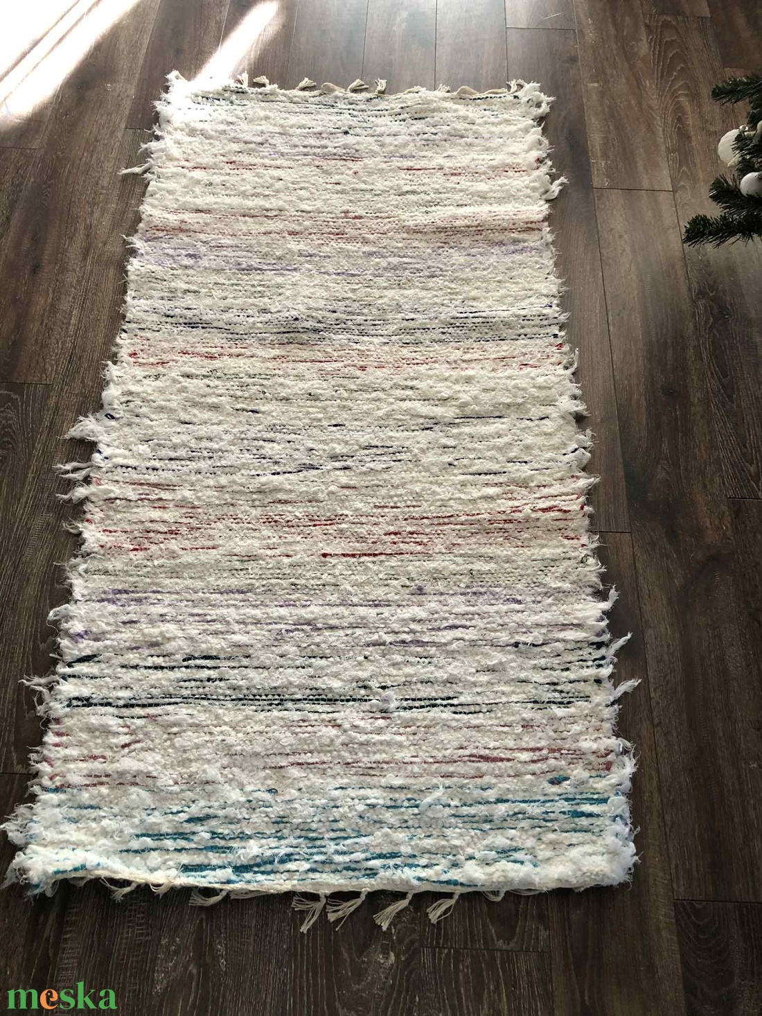 fehér-tarka színű, puha, vastag szőnyeg - otthon & életmód - lakástextil - szőnyeg - szövött szőnyeg - Meska.hu