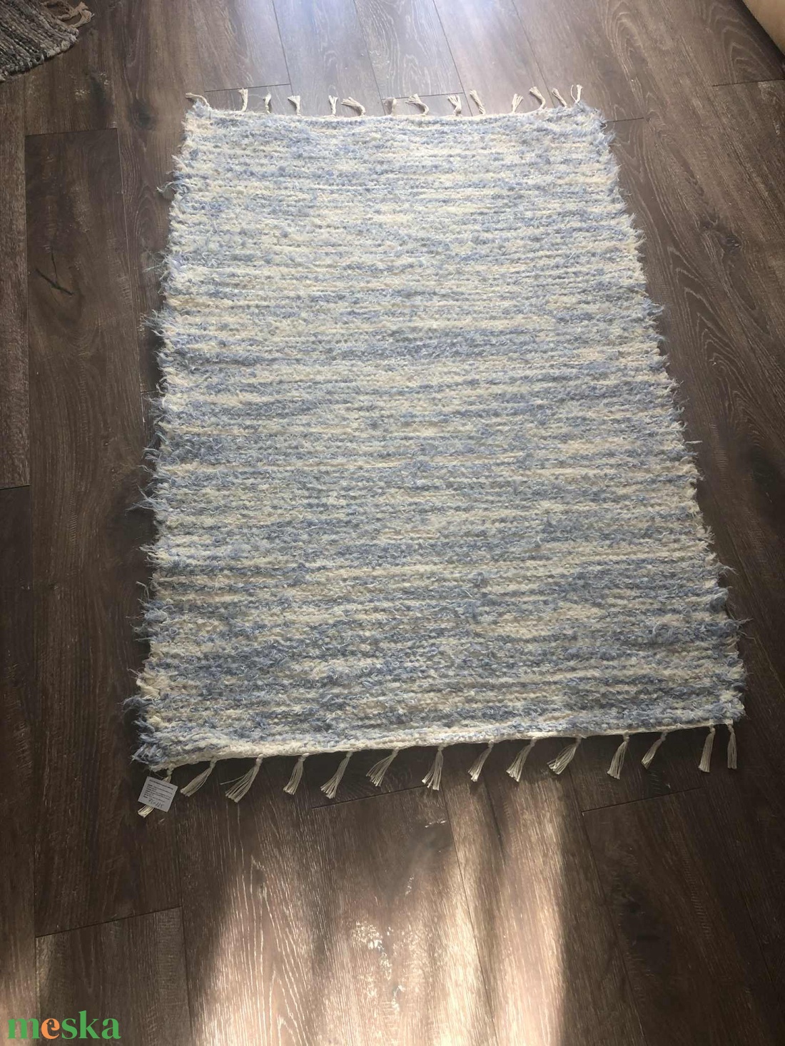 fehér-tarka színű, puha, vastag szőnyeg - otthon & életmód - lakástextil - szőnyeg - szövött szőnyeg - Meska.hu