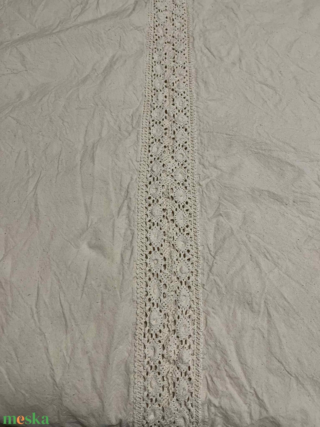 Csipkés pamutvászon ágytakaró - otthon & életmód - fürdőszoba - törölköző - Meska.hu