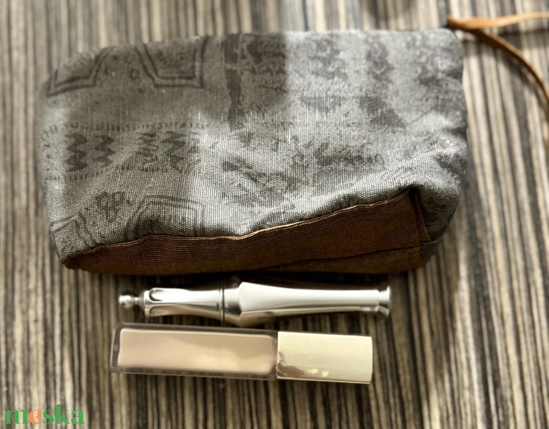 szürke neszeszer - táska & tok - pénztárca & más tok - kártyatartó & irattartó - Meska.hu