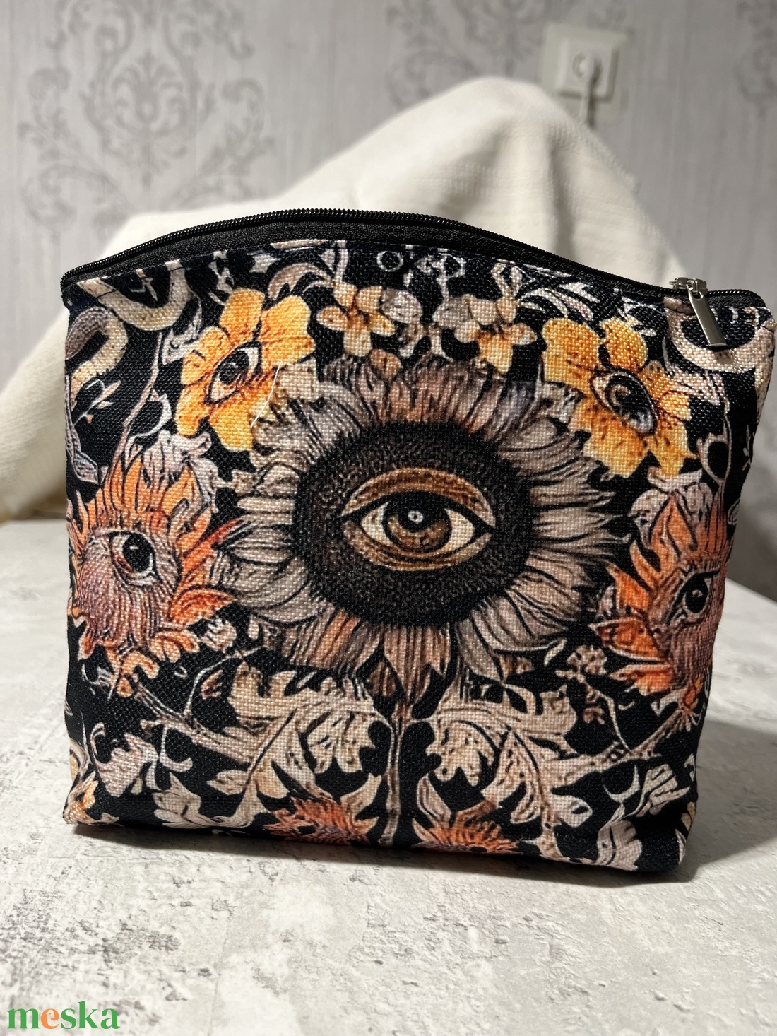 Virágos-szemes neszeszer - táska & tok - pénztárca & más tok - kártyatartó & irattartó - Meska.hu