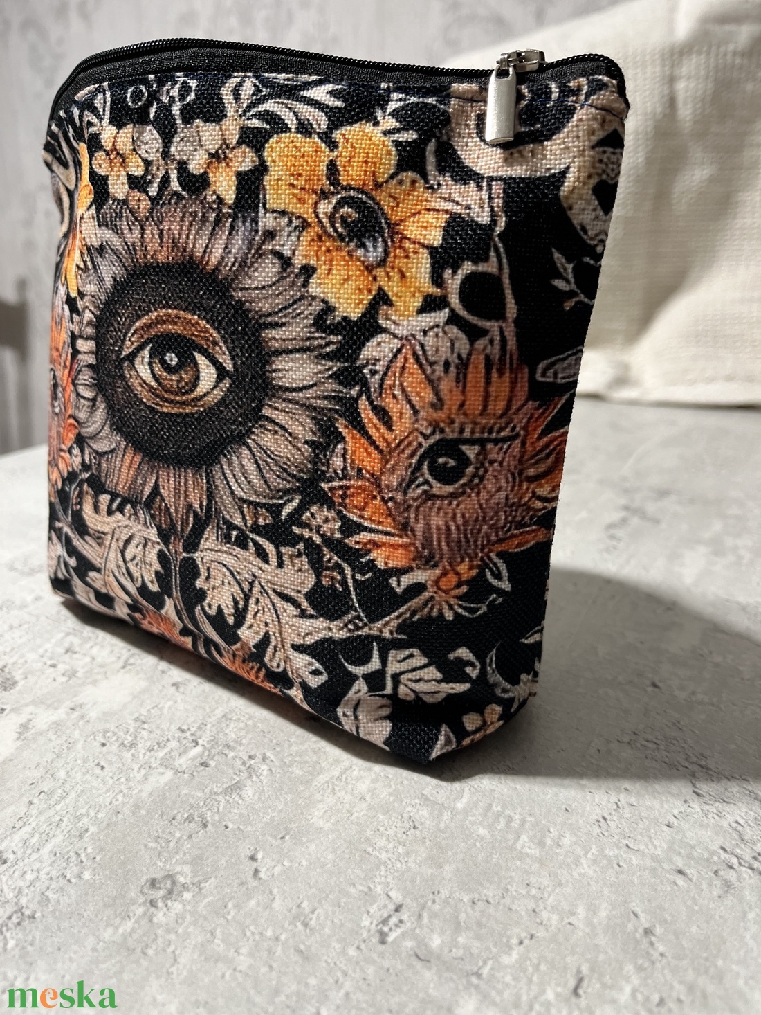 Virágos-szemes neszeszer - táska & tok - pénztárca & más tok - kártyatartó & irattartó - Meska.hu