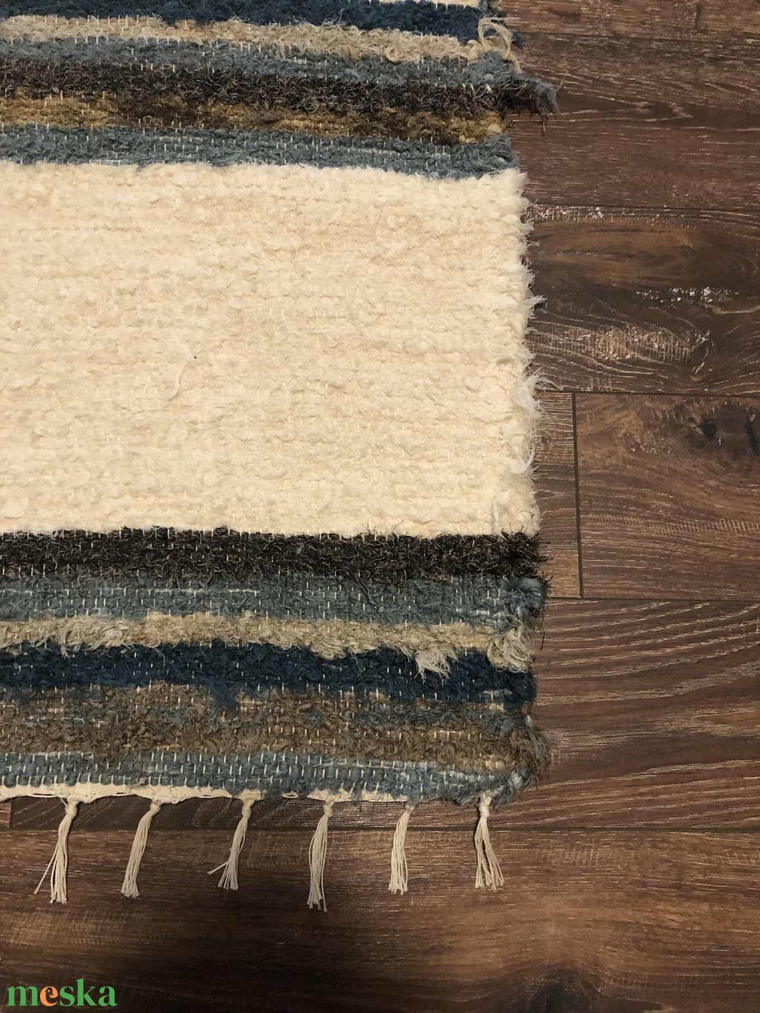 Csíkos puha, vastag szőnyeg - otthon & életmód - lakástextil - szőnyeg - szövött szőnyeg - Meska.hu