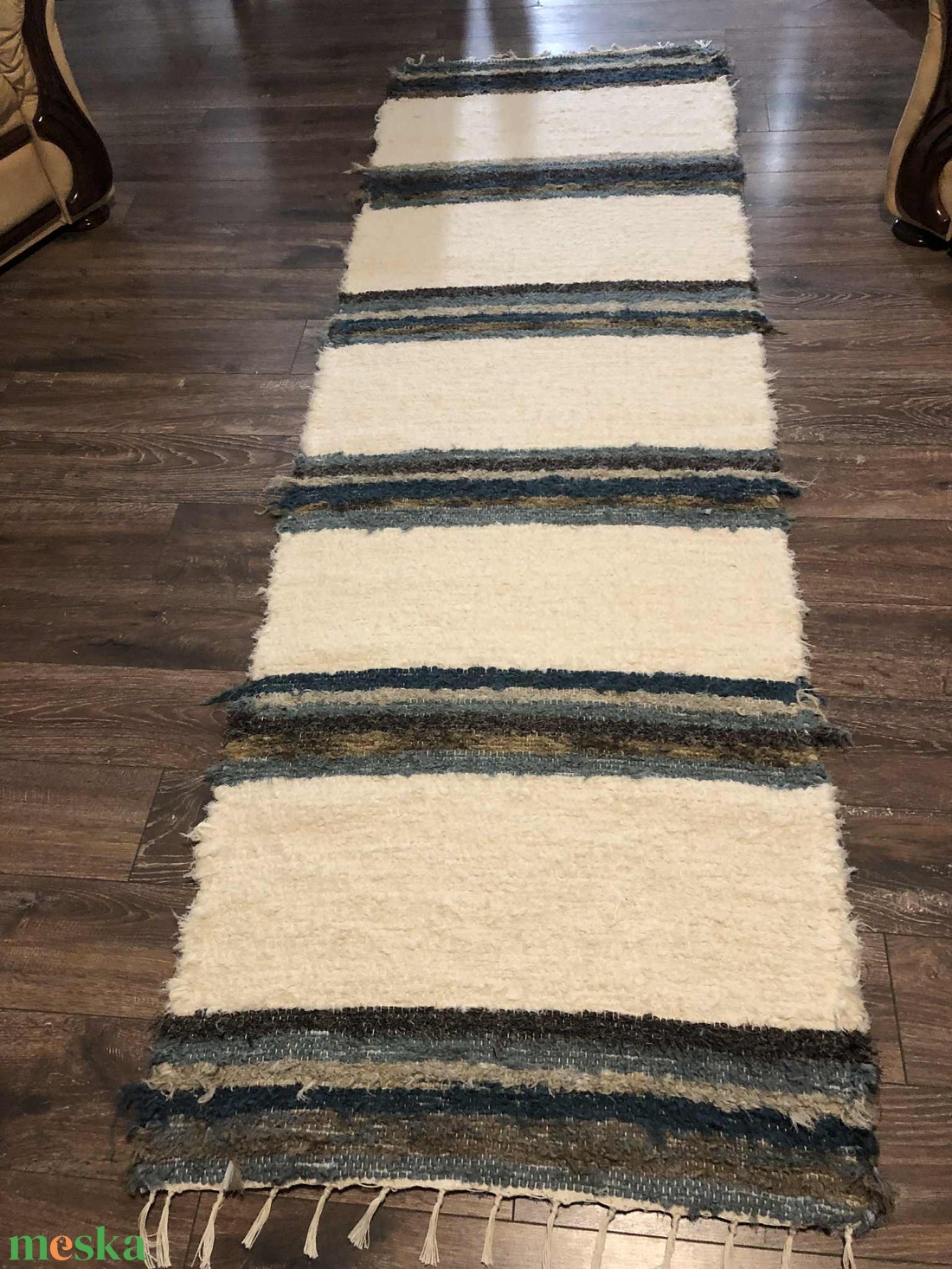 Csíkos puha, vastag szőnyeg - otthon & életmód - lakástextil - szőnyeg - szövött szőnyeg - Meska.hu