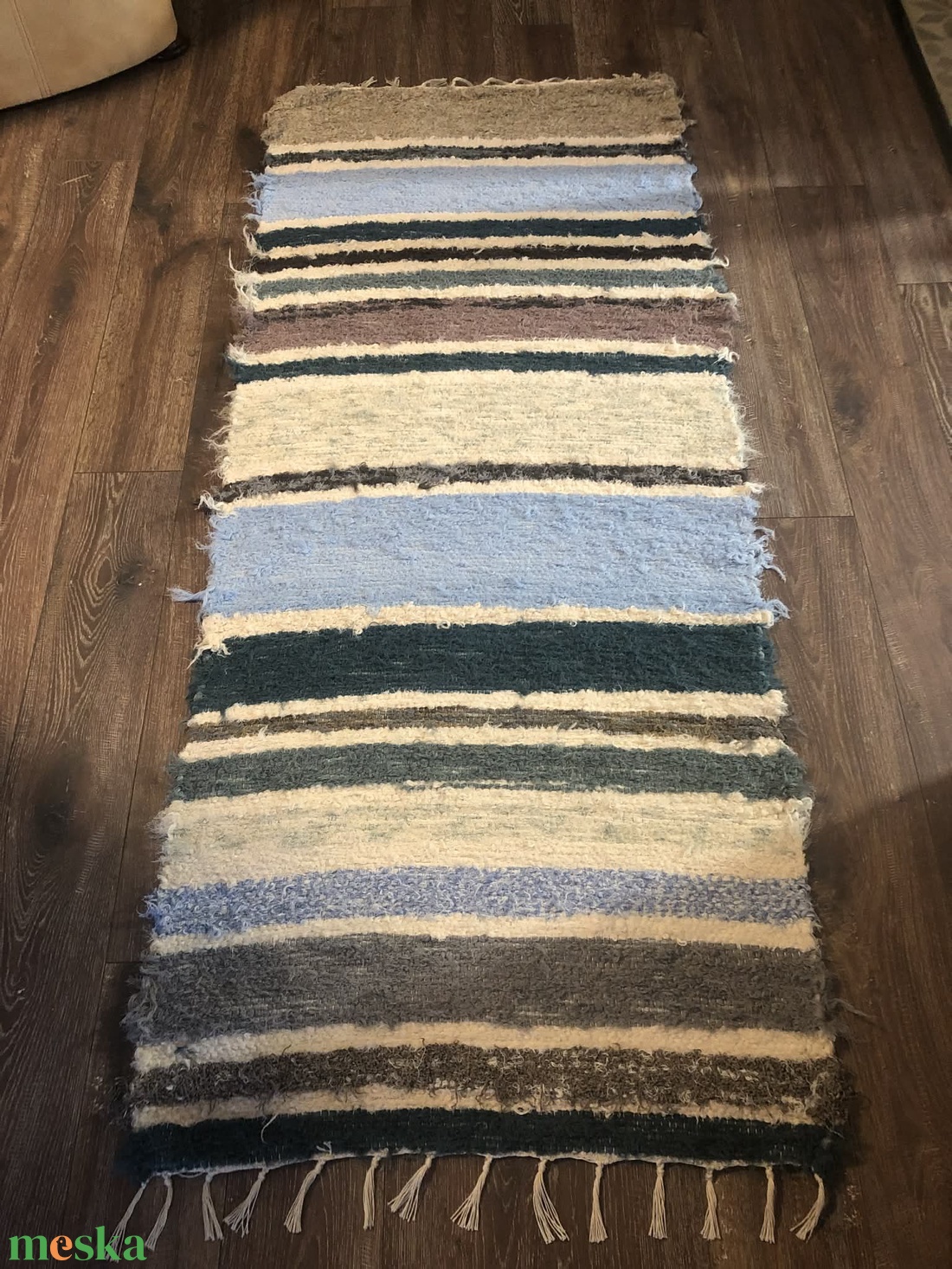 Csíkos puha, vastag szőnyeg - otthon & életmód - lakástextil - szőnyeg - szövött szőnyeg - Meska.hu