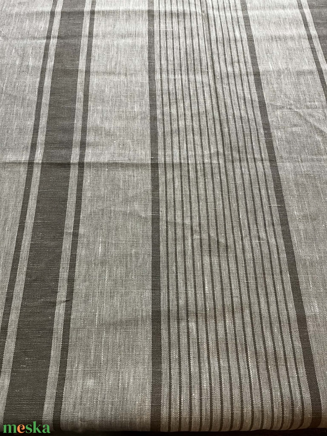 Csíkos lenvászon asztalterítő - otthon & életmód - lakástextil - abrosz, terítő - étkezőabrosz - Meska.hu