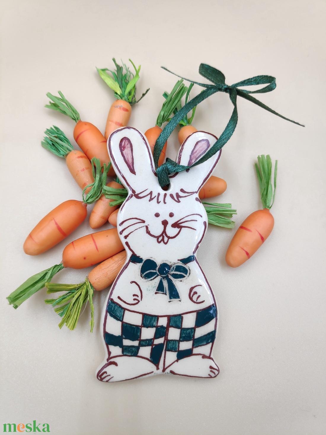 Húsvéti kerámia nyuszi - művészet - szobor - kerámia - Meska.hu