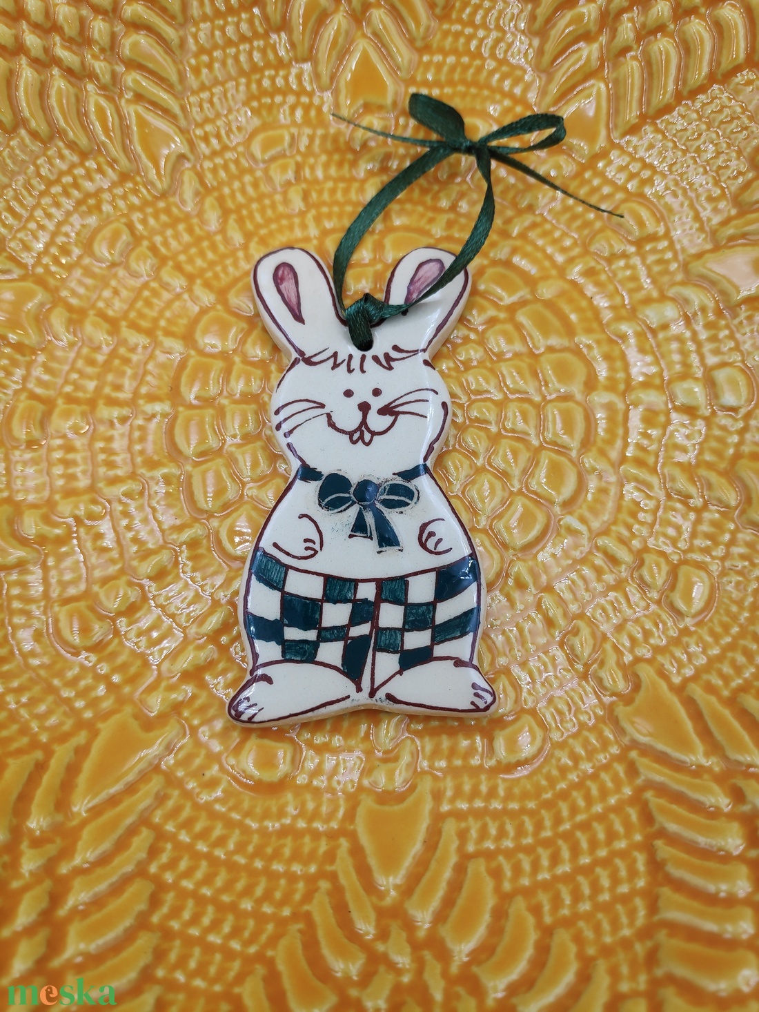 Húsvéti kerámia nyuszi - művészet - szobor - kerámia - Meska.hu