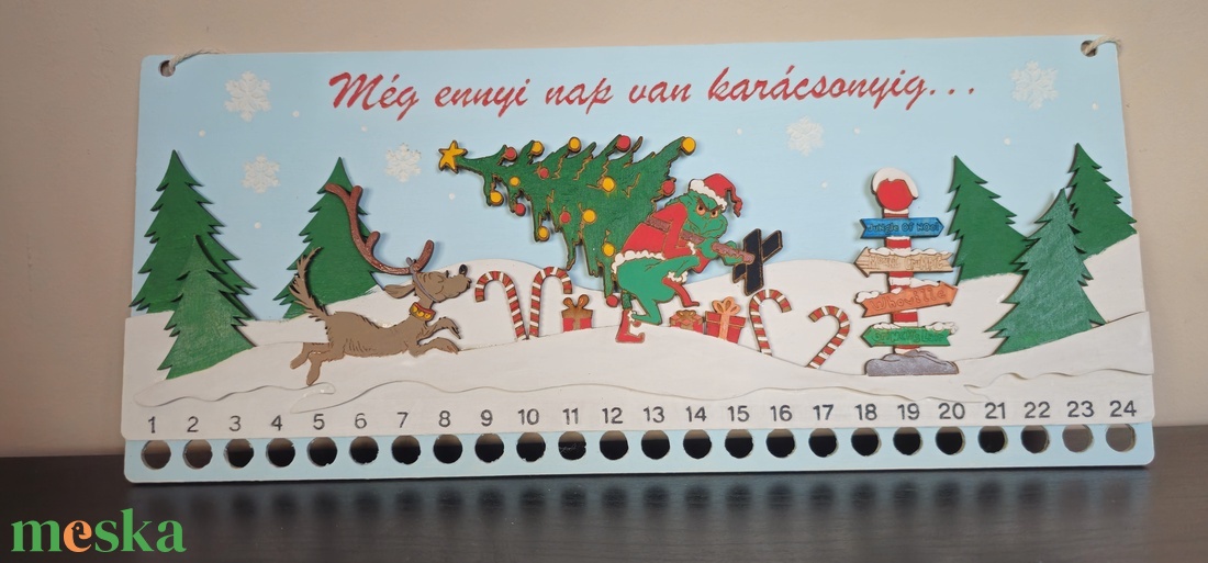 Grincs adventi naptár  - karácsony - adventi díszek - adventi naptár - Meska.hu