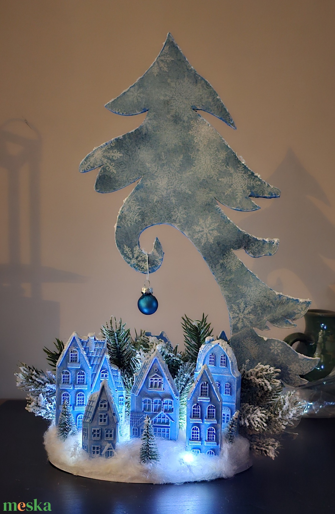 Karácsonyi falu - karácsony - karácsonyi lakásdekoráció - ünnepi asztaldekoráció - Meska.hu