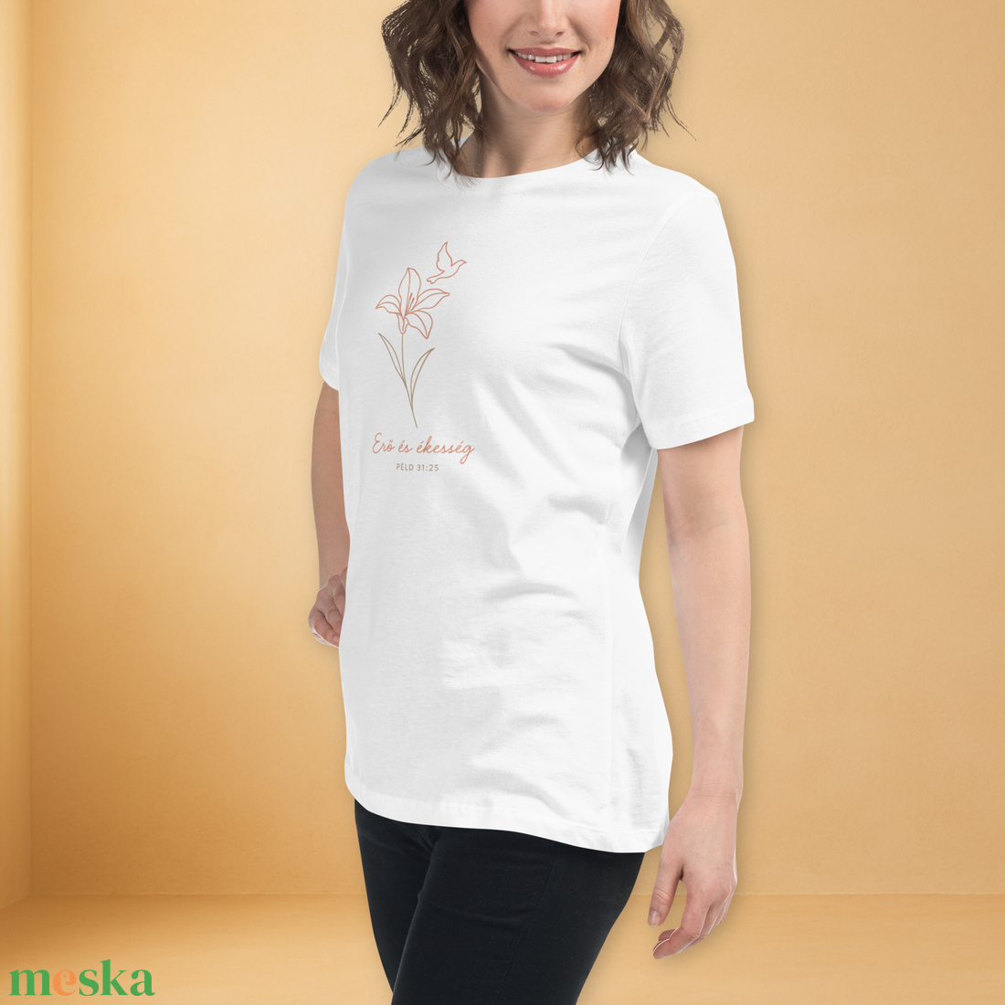 Erő és ékesség kényelmes női póló - Példabeszédek 31:25 - ruha & divat - női ruha - póló, felső - Meska.hu