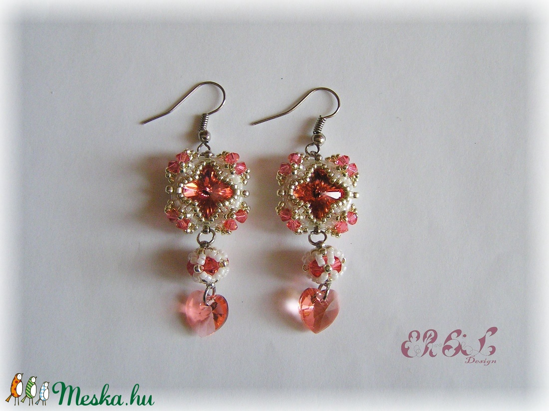 Fehér - narancs - ezüst Swarovski fülbevaló AKCIÓ - ékszer - fülbevaló - lógó fülbevaló - Meska.hu Fehér - narancs - ezüst Swarovski fülbevaló AKCIÓ - ékszer - fülbevaló - lógó fülbevaló - Meska.hu