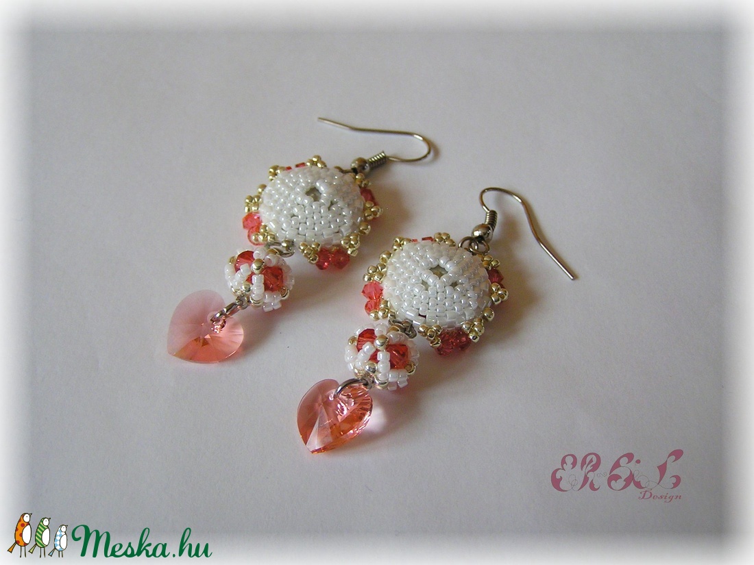 Fehér - narancs - ezüst Swarovski fülbevaló AKCIÓ - ékszer - fülbevaló - lógó fülbevaló - Meska.hu Fehér - narancs - ezüst Swarovski fülbevaló AKCIÓ - ékszer - fülbevaló - lógó fülbevaló - Meska.hu