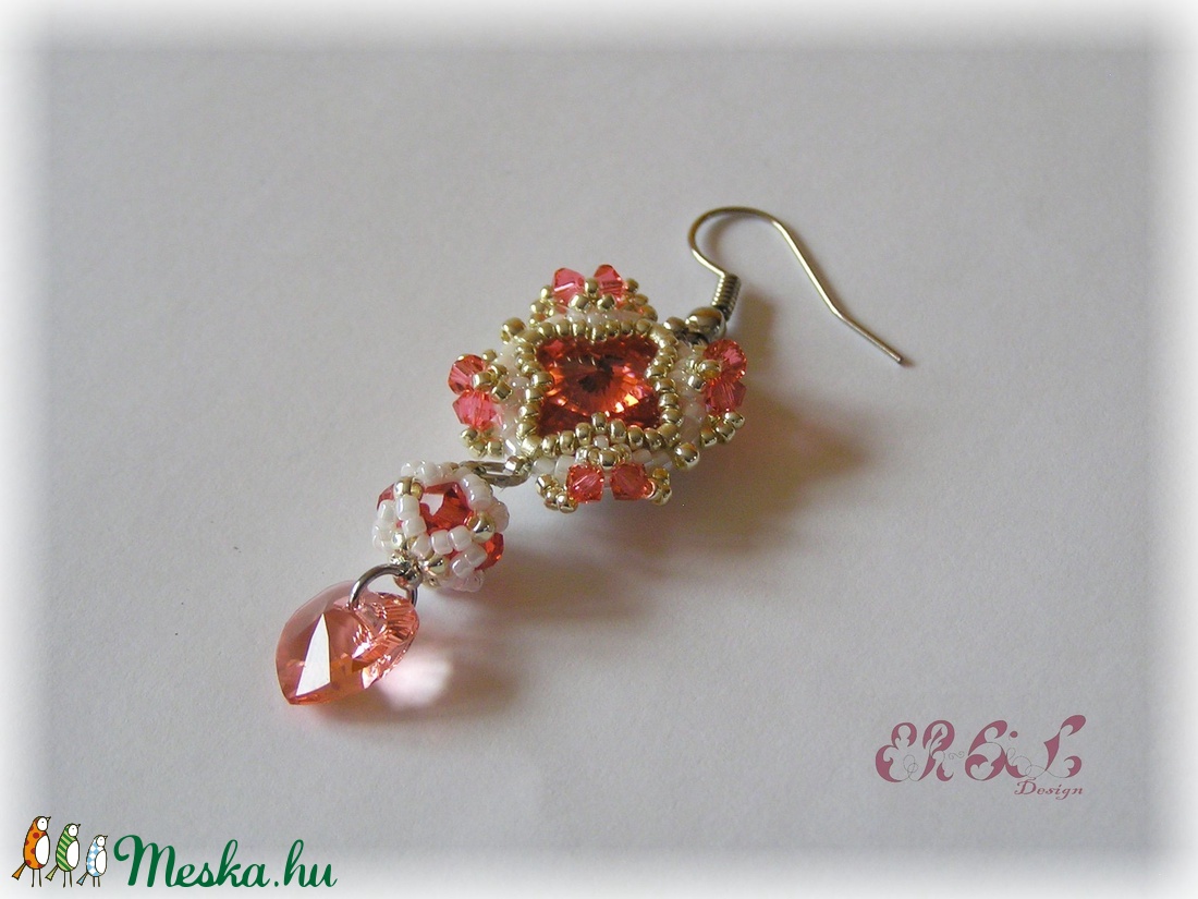 Fehér - narancs - ezüst Swarovski fülbevaló AKCIÓ - ékszer - fülbevaló - lógó fülbevaló - Meska.hu Fehér - narancs - ezüst Swarovski fülbevaló AKCIÓ - ékszer - fülbevaló - lógó fülbevaló - Meska.hu