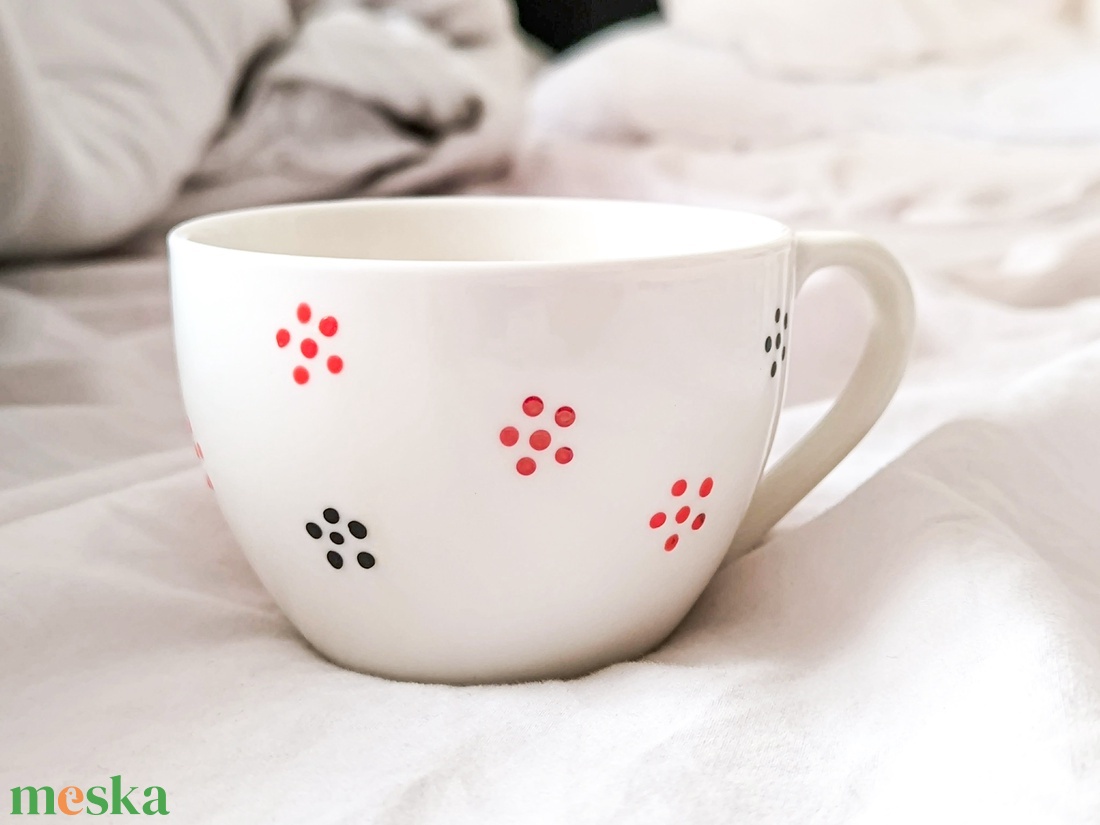 Virág mintás csésze, bögre, eszpresszó csésze, kézzel festett - otthon & életmód - konyhafelszerelés, tálalás - tálalás - bögre & csésze - Meska.hu