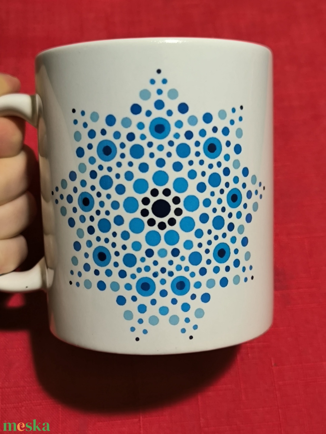 Kék mandala bögre - otthon & életmód - konyhafelszerelés, tálalás - tálalás - bögre & csésze - Meska.hu