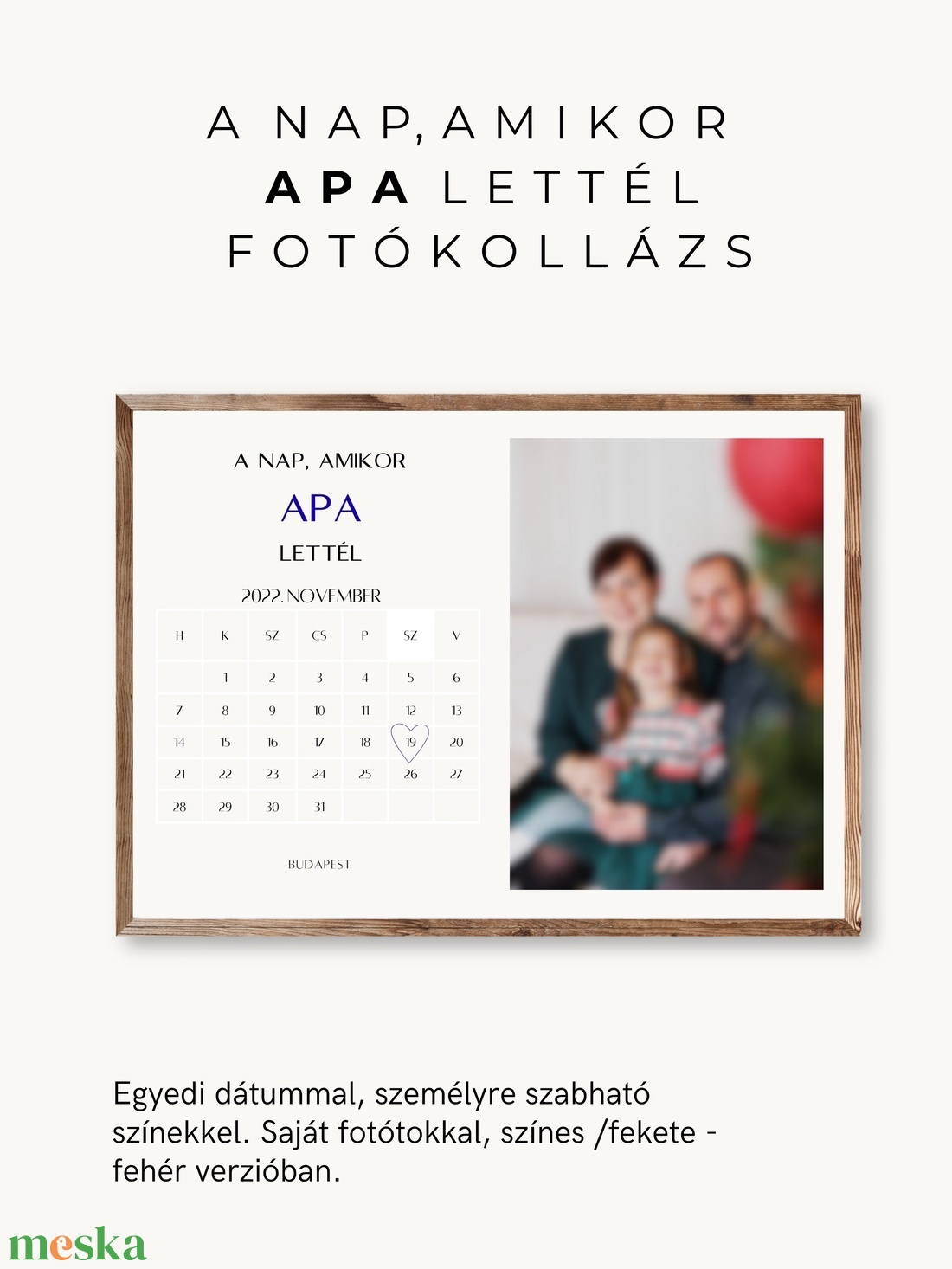 Fényképes SAVE THE DATE esküvő/esemény meghívó DIGITÁLIS - A NAP, AMIKOR APA LETTÉL és egyéb fontos dátumok kollázs - esküvő - meghívó & kártya - digitális meghívók - Meska.hu