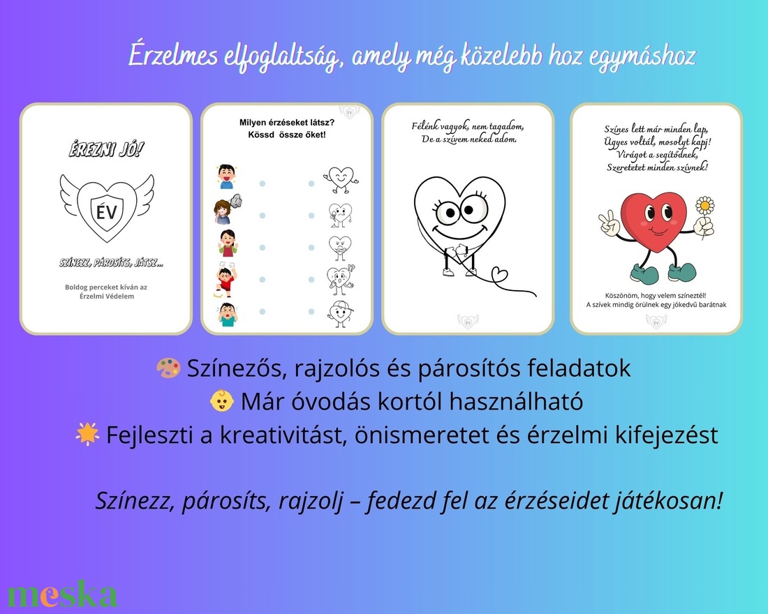 Érezni jó! Foglalkoztató-kifestő gyermekeknek - otthon & életmód - papír, írószer - színező - Meska.hu