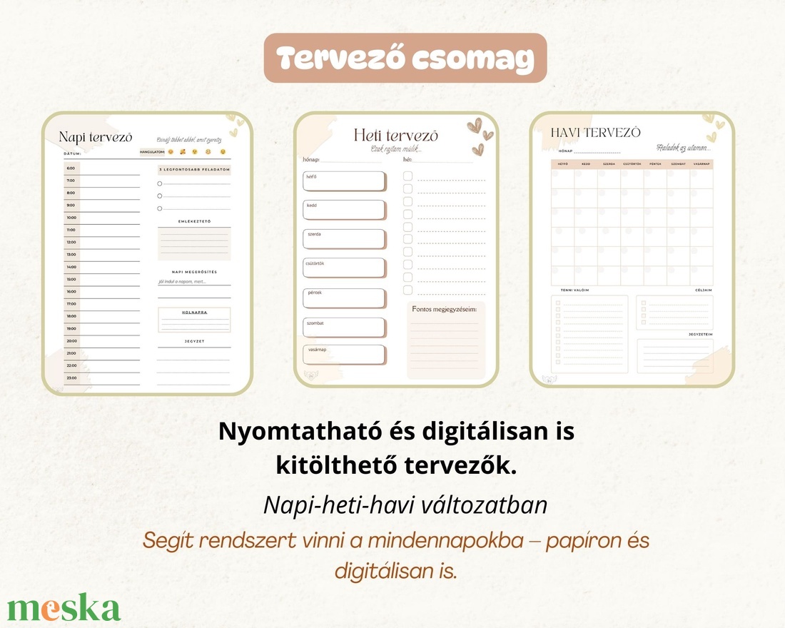 Tervező csomag - otthon & életmód - papír, írószer - naptár & tervező - Meska.hu
