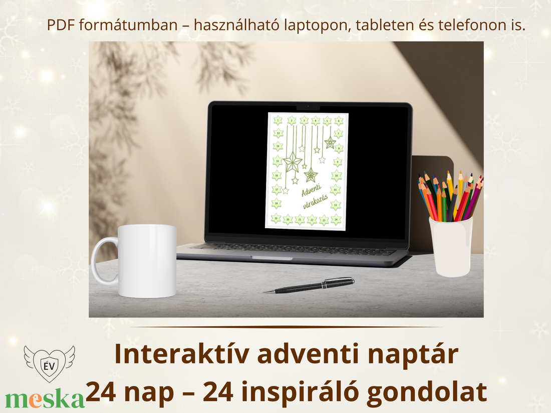 Interaktív adventi naptár  24 nap, 24 inspiráló gondolat - karácsony - adventi díszek - adventi naptár - Meska.hu