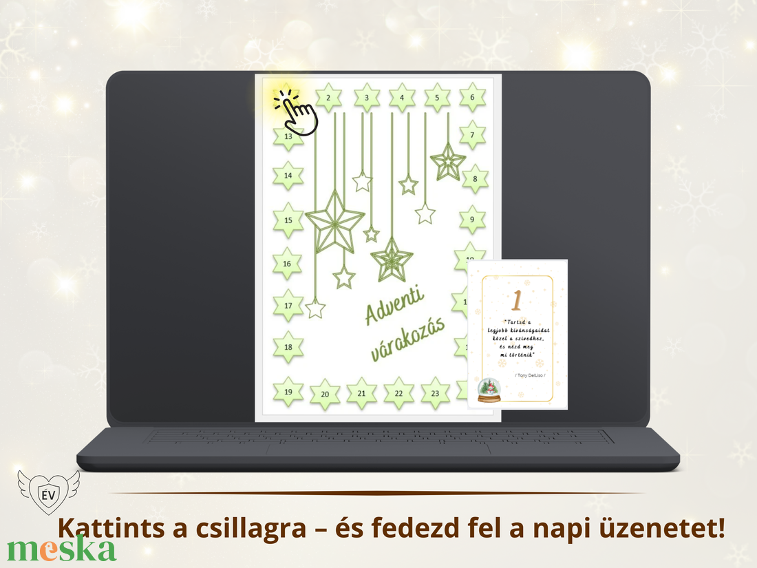 Interaktív adventi naptár  24 nap, 24 inspiráló gondolat - karácsony - adventi díszek - adventi naptár - Meska.hu