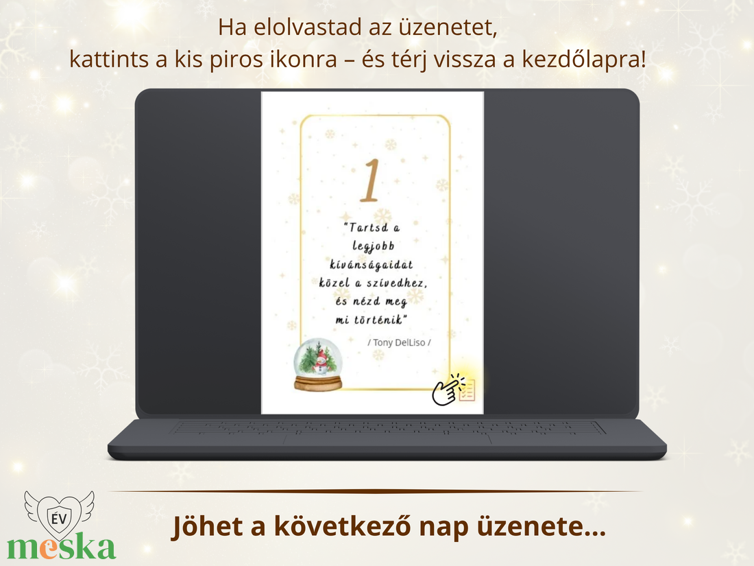 Interaktív adventi naptár  24 nap, 24 inspiráló gondolat - karácsony - adventi díszek - adventi naptár - Meska.hu