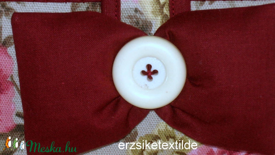 Varró- vagy kézimunka kosár bézs alapon rózsás -  - Meska.hu