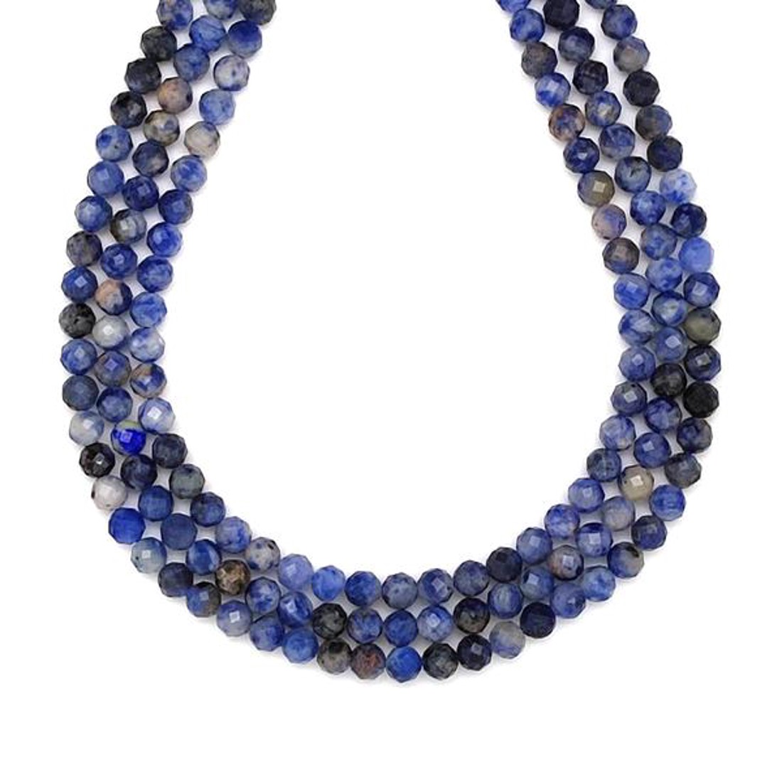 Szodalit spot fazettált golyó 4mm� ékszerkészítő alapanyag (füzér) - kellékek & szerszámok - ásvány alapanyag - ásványfüzér - Meska.hu