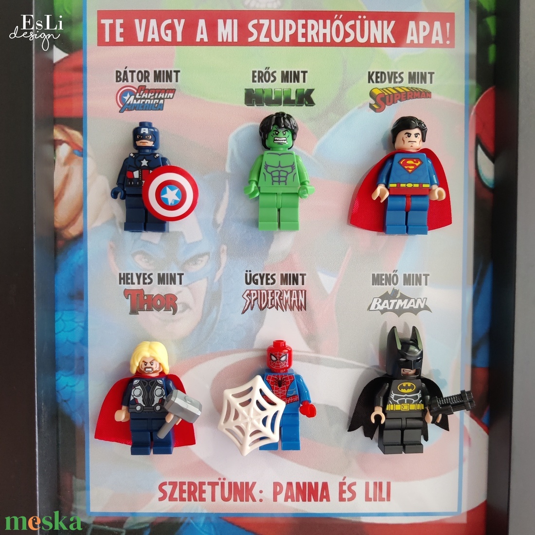Apák napja Lego szuperhős figurás kép, Apa, Papa - otthon & életmód - dekoráció - dísztárgy - Meska.hu Apák napja Lego szuperhős figurás kép, Apa, Papa - otthon & életmód - dekoráció - dísztárgy - Meska.hu