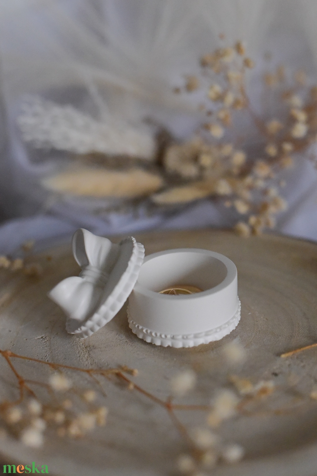 Masnis gyűrű tároló dobozka - kerámiából - kellékek & szerszámok - díszíthető tárgyak - kerámia - Meska.hu