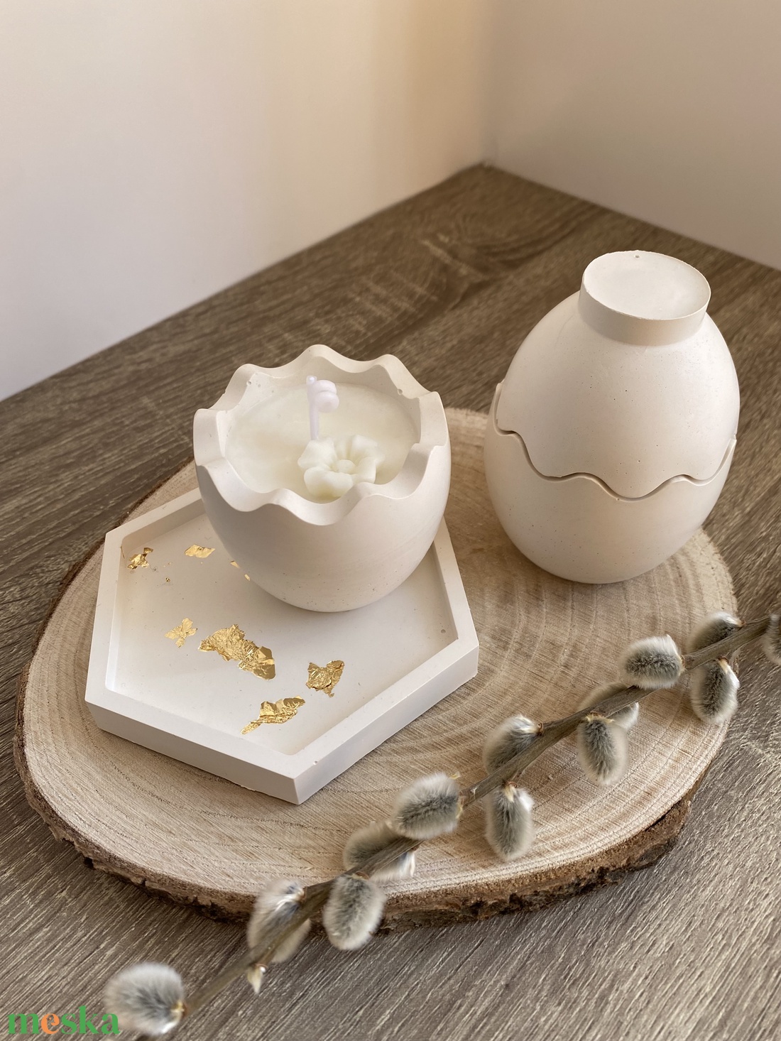 Húsvéti szójaviasz illatgyertya -kerámia tojásban - otthon & életmód - gyertya, illat, aroma - gyertya - Meska.hu