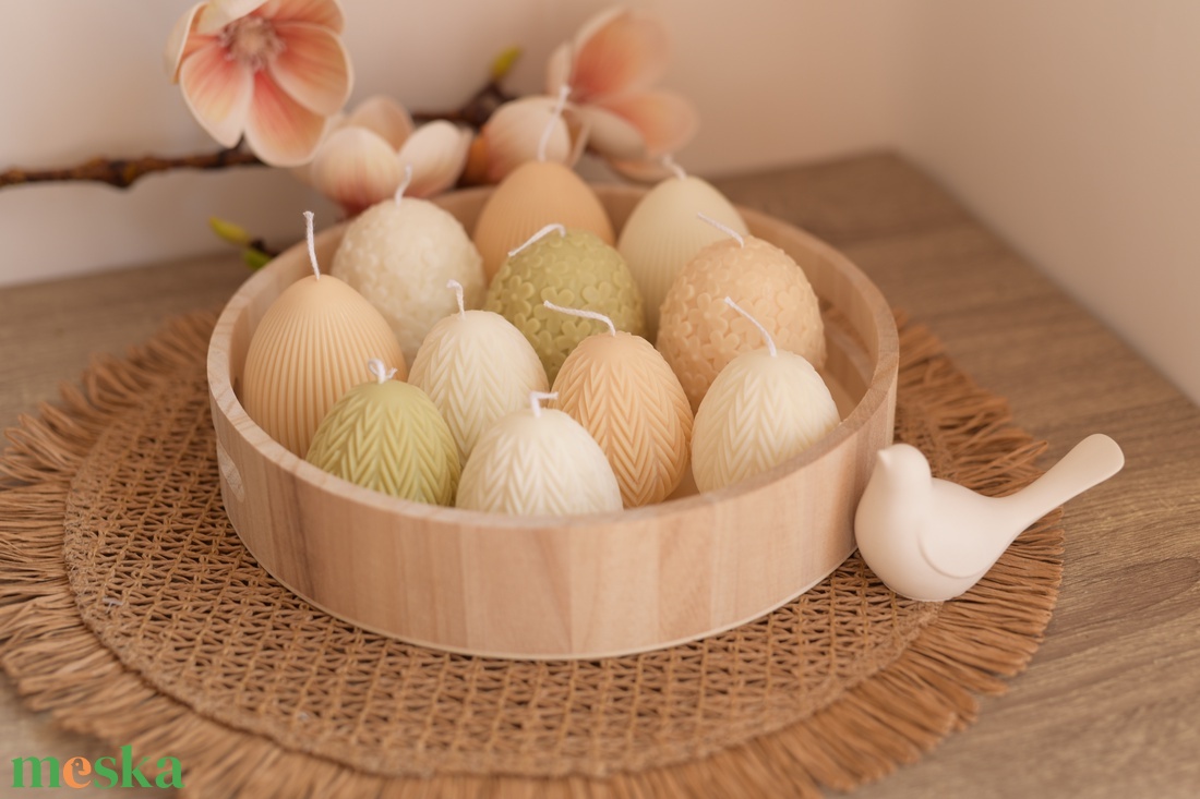 Húsvéti szójaviasz gyertya tojások - otthon & életmód - gyertya, illat, aroma - gyertya - Meska.hu