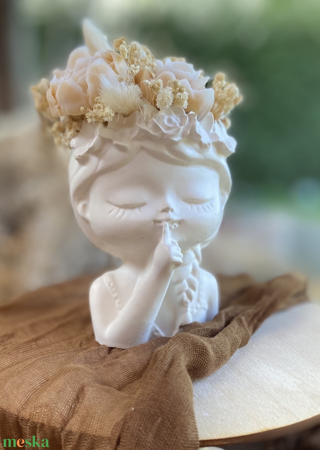 Szójaviasz virágkoszorús lány  dekor - otthon & életmód - gyertya, illat, aroma - gyertya - Meska.hu Szójaviasz virágkoszorús lány  dekor - otthon & életmód - gyertya, illat, aroma - gyertya - Meska.hu