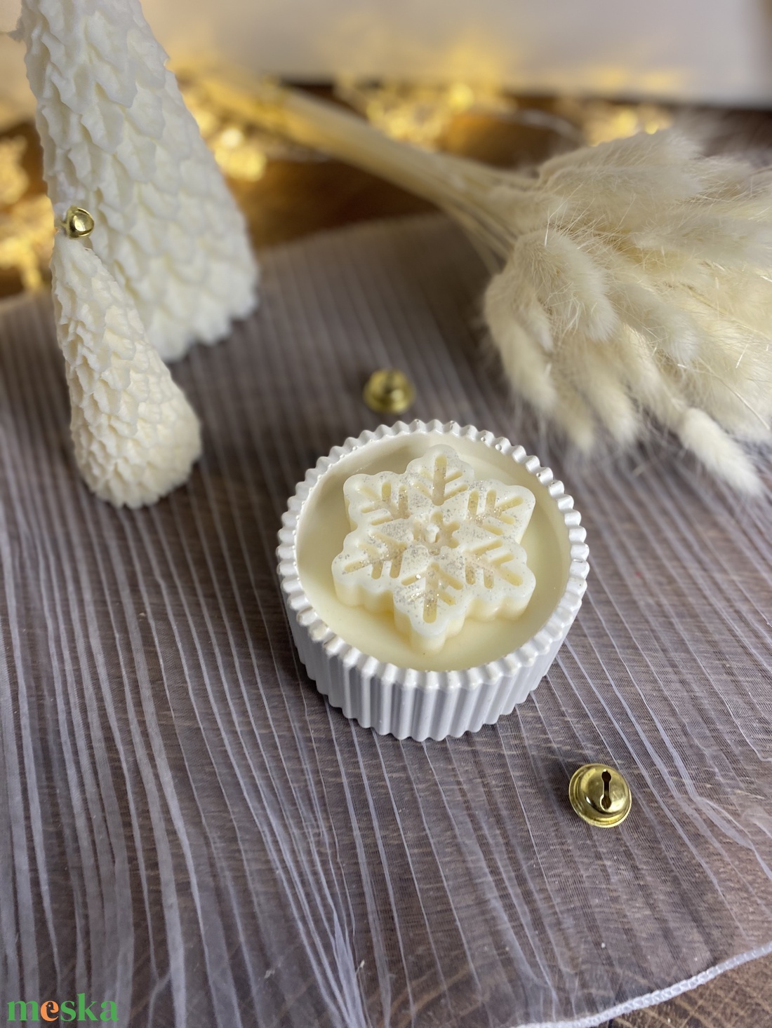 Hópehely csillanás -Szójaviasz illatgyertya - otthon & életmód - gyertya, illat, aroma - gyertya - Meska.hu