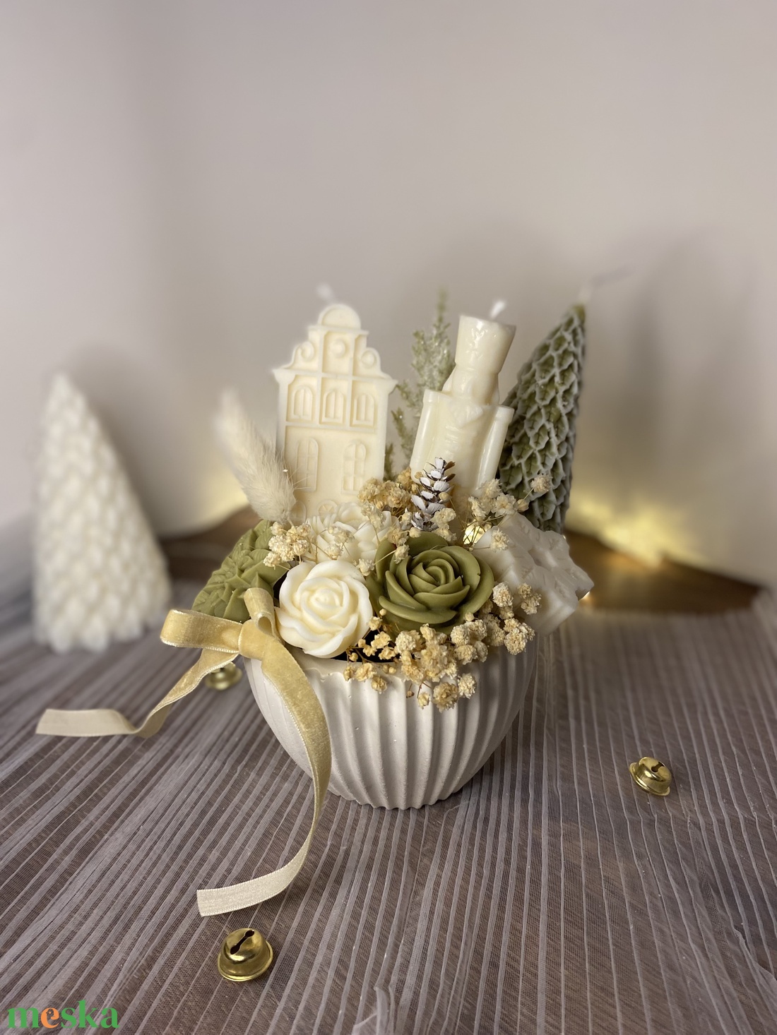 Winter Green Harmony - Szójaviasz karácsonyi illatbox - otthon & életmód - gyertya, illat, aroma - illatviasz - Meska.hu