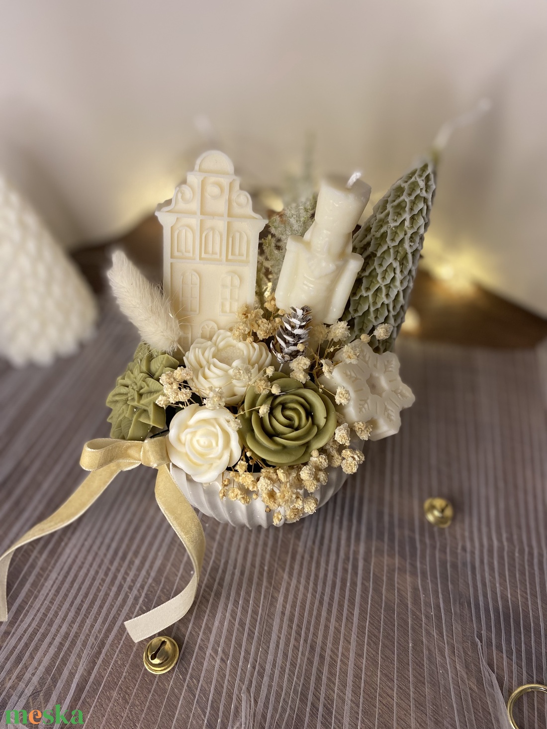 Winter Green Harmony - Szójaviasz karácsonyi illatbox - otthon & életmód - gyertya, illat, aroma - illatviasz - Meska.hu