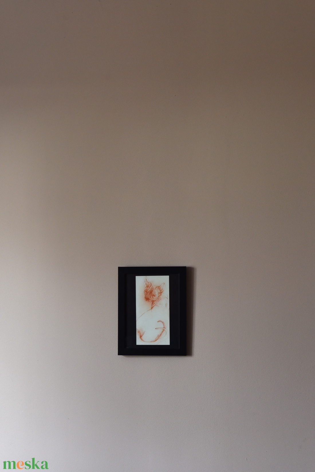 Macska rajz vörös művészceruzával - művészet - grafika & illusztráció - ceruzarajz - Meska.hu